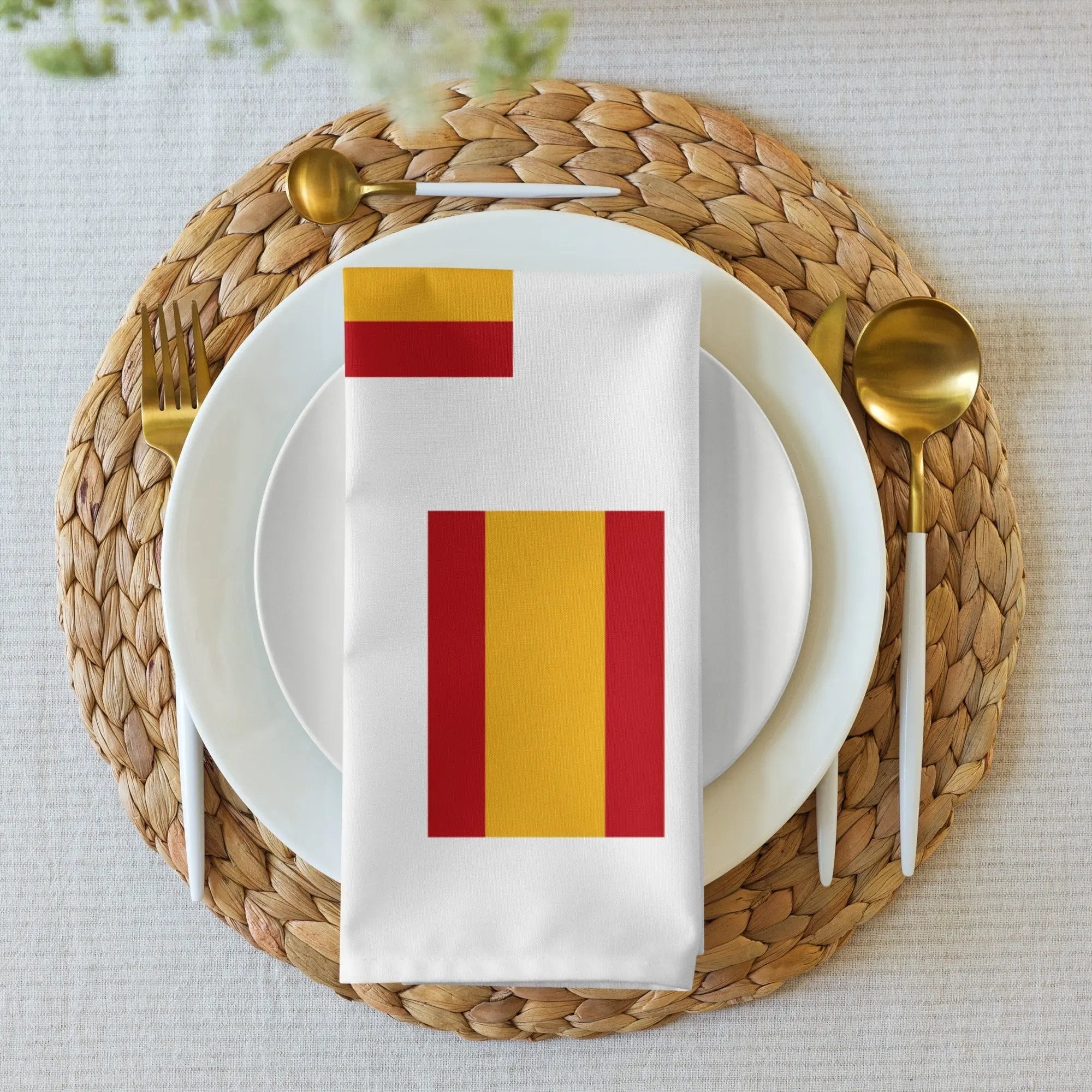 Comprar Juego de servilletas de tela Bandera España tetris La Flamenca de Borgoña Bandera España
