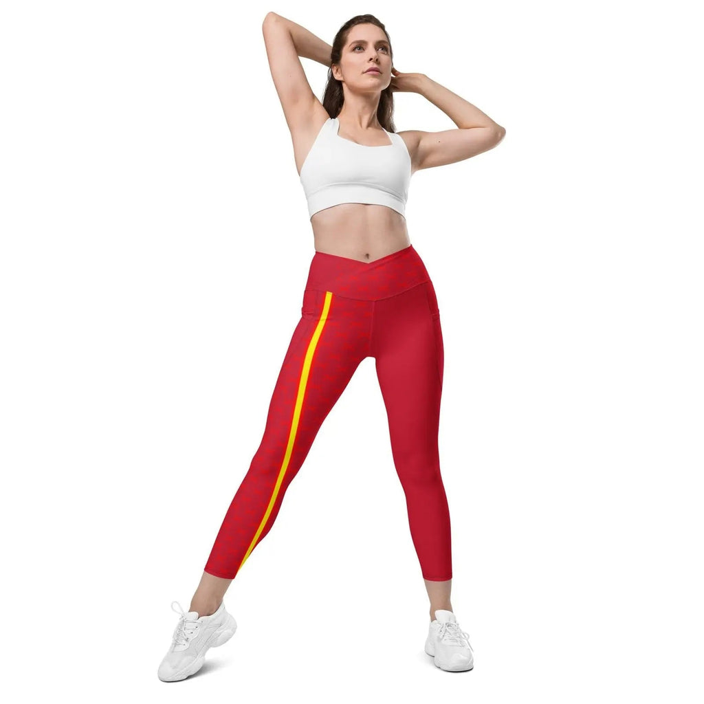 Comprar Leggins Bandera de España mujer cintura cruzada con bolsillos Bandera España La Flamenca de Borgoña Patricia Muñoz VOX