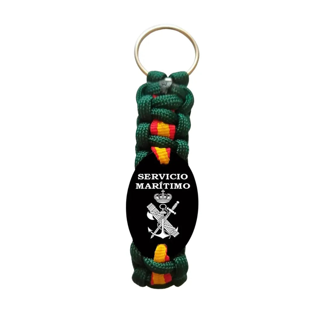 Llavero Guardia Civil Servicio Marítimo paracord verde