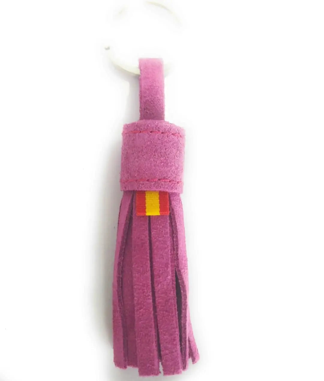 Comprar Llavero serraje rosa capote bandera España borla de flecos Bandera España La Flamenca de Borgoña Patricia Muñoz VOX