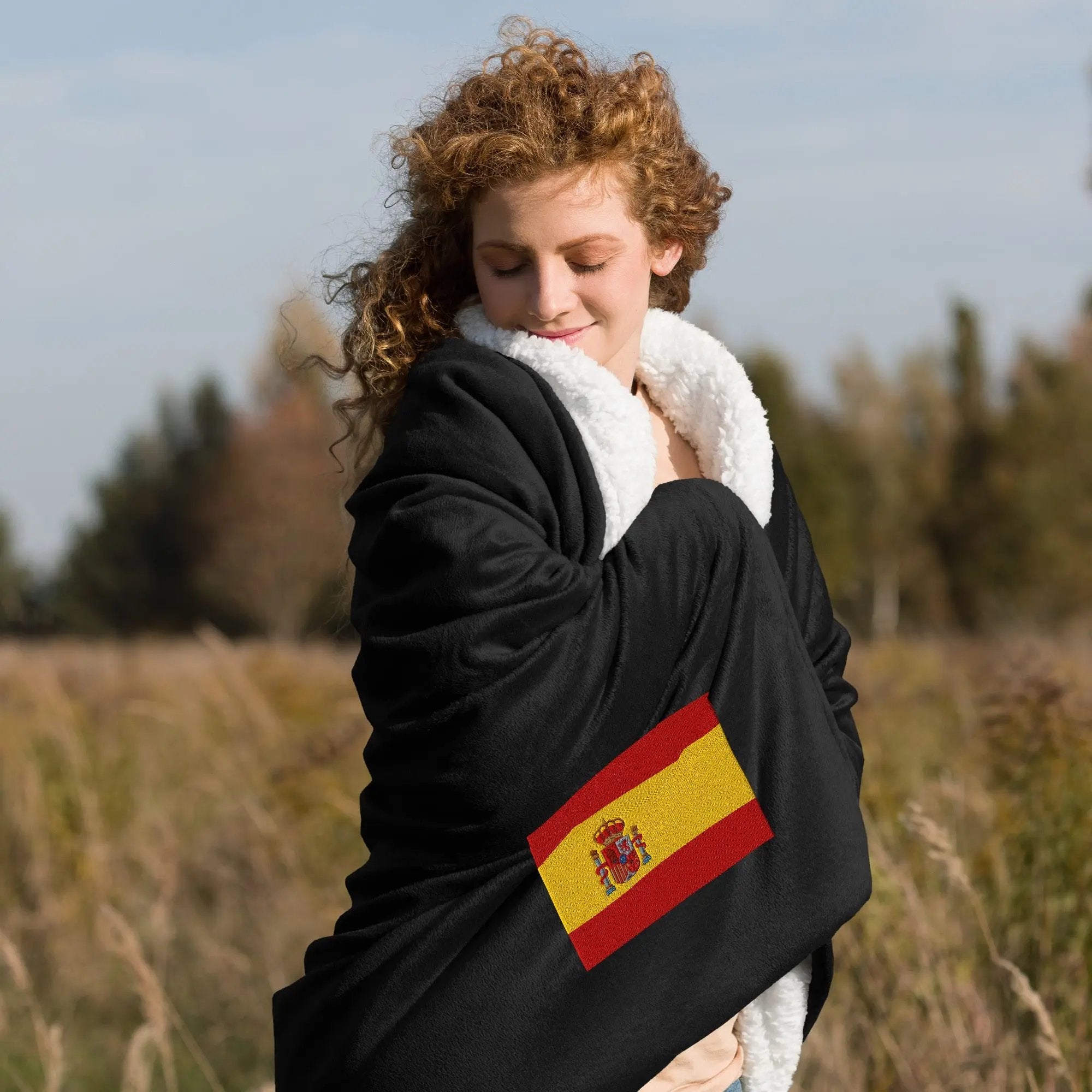 Comprar Manta borreguillo premium Bandera España La Flamenca de Borgoña Bandera España