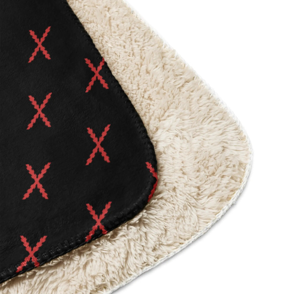 Comprar Manta sherpa Cruz de Borgoña mosaico negro La Flamenca de Borgoña, Bandera de España, Cruz de Borgoña, Patricia Muñoz, VOX, Santiago Abascal