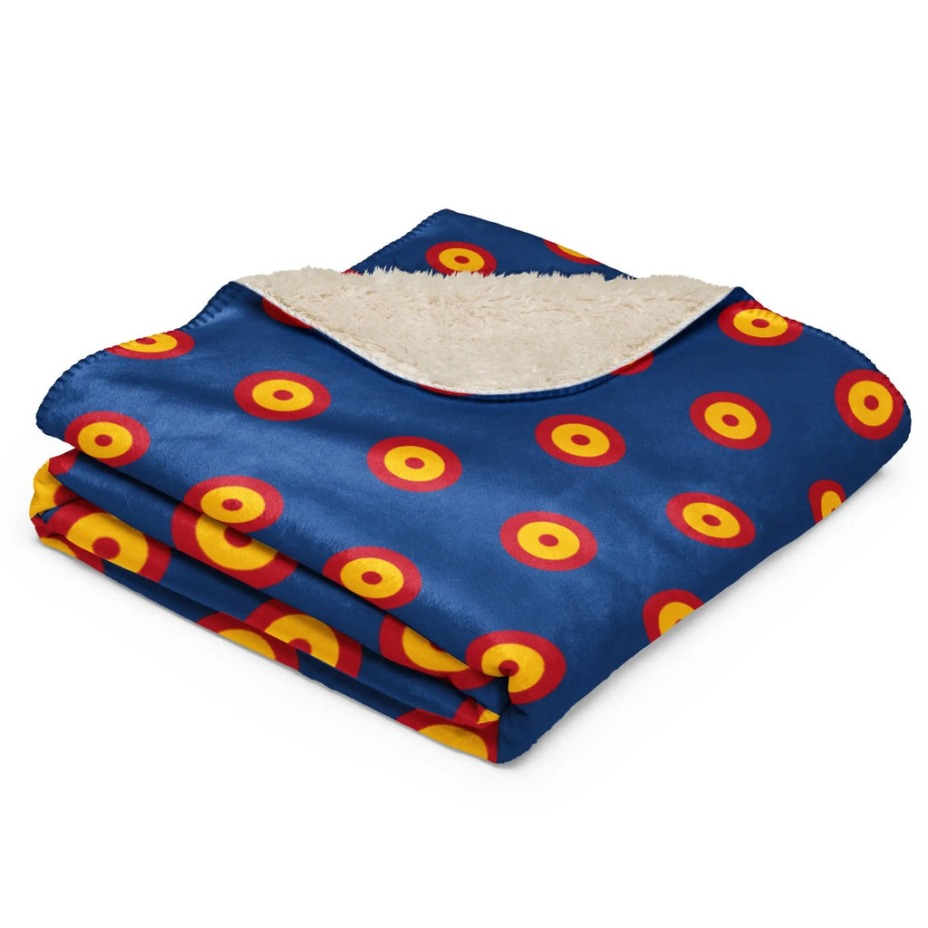 Comprar Manta sherpa Escarapela Azul La Flamenca de Borgoña, Bandera de España, Cruz de Borgoña, Patricia Muñoz, VOX, Santiago Abascal