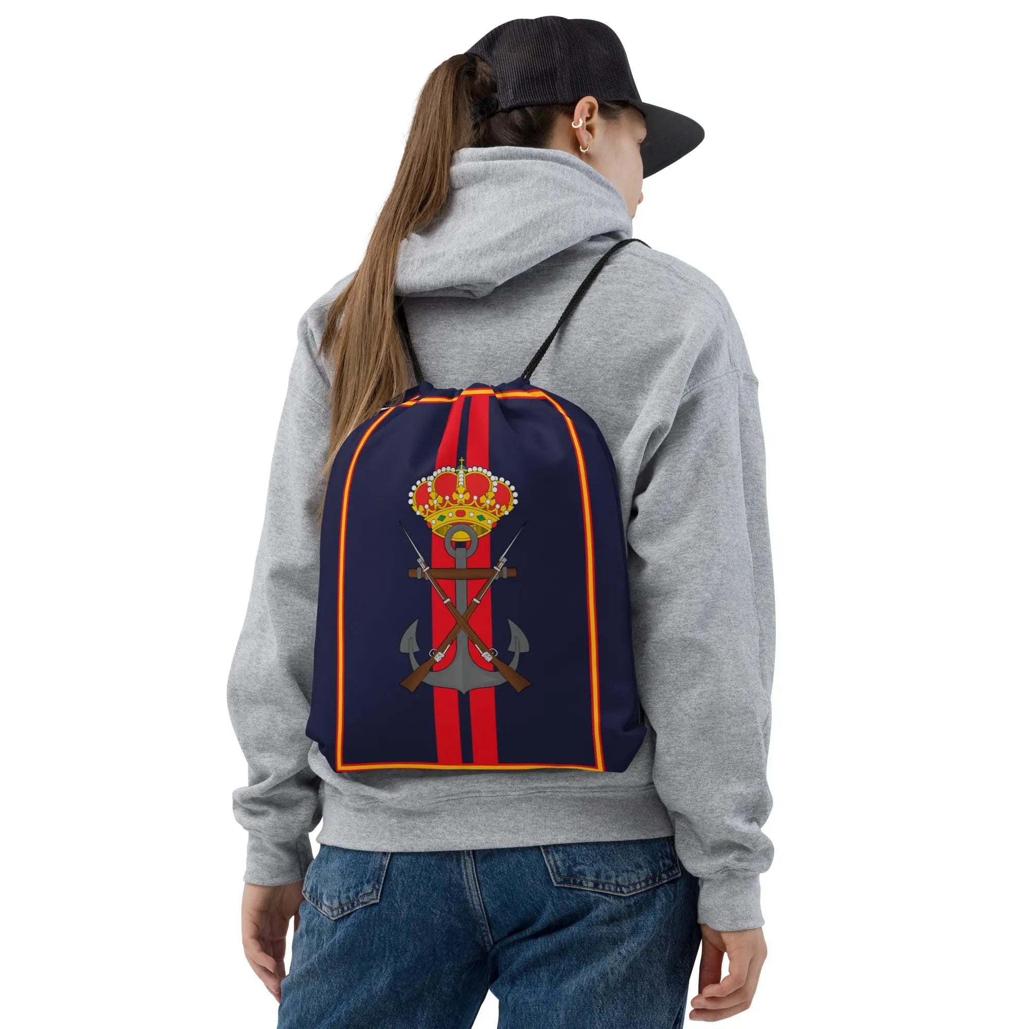 Comprar Mochila con cordones Infantería de Marina Bandera España La Flamenca de Borgoña Patricia Muñoz VOX