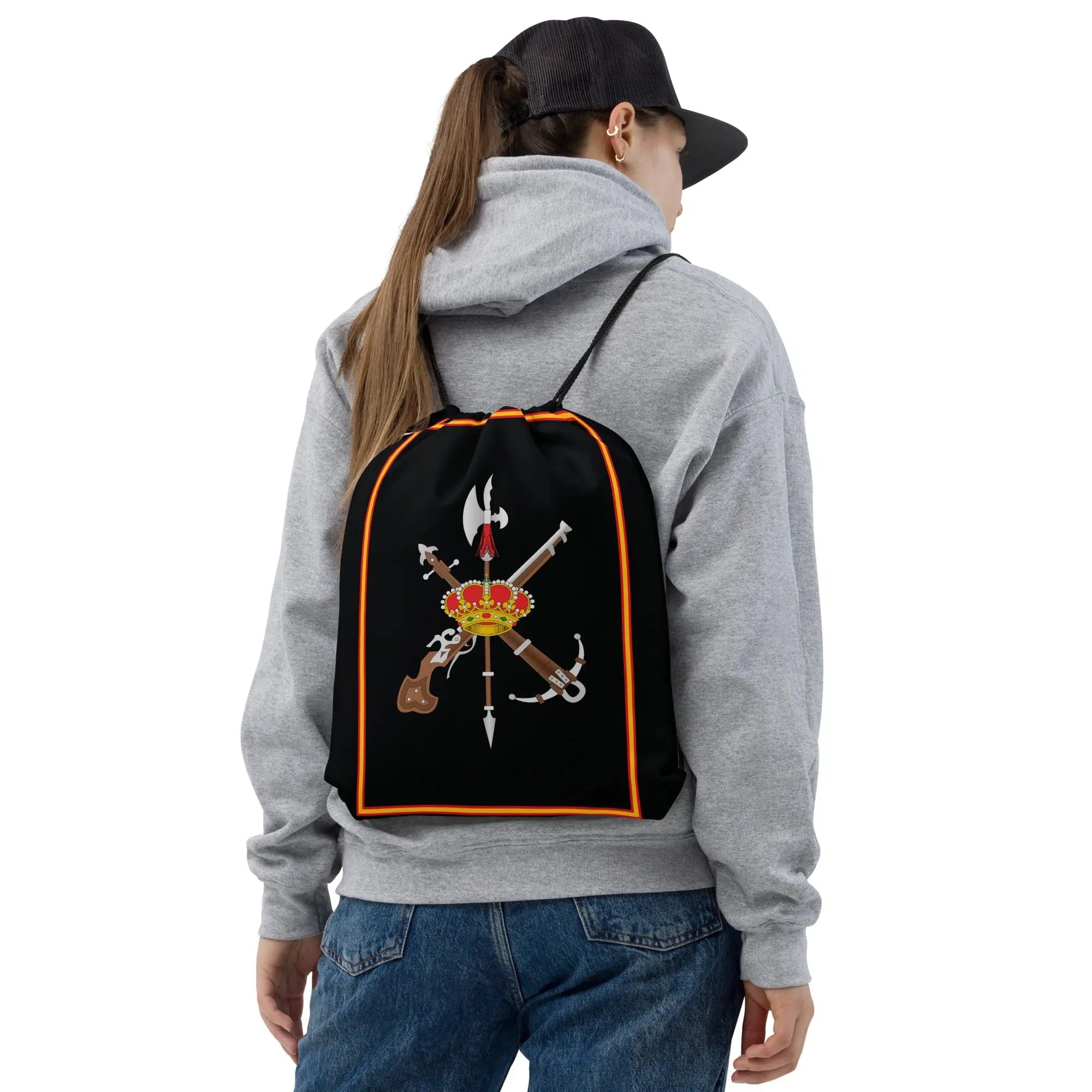 Comprar Mochila con cordones Legión Bandera España La Flamenca de Borgoña Patricia Muñoz VOX