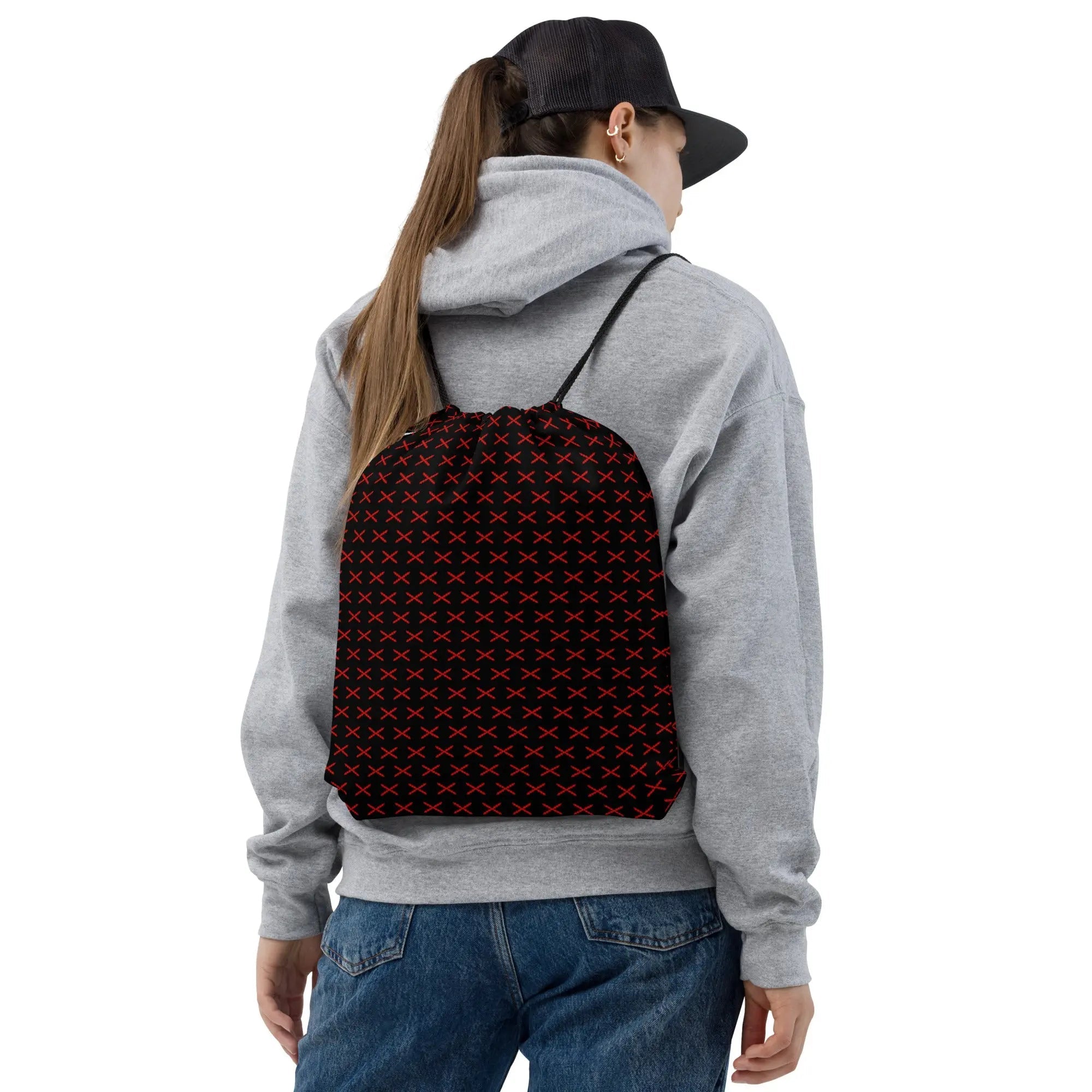 Comprar Mochila con cordones negra Cruz de Borgoña Bandera España La Flamenca de Borgoña Patricia Muñoz VOX