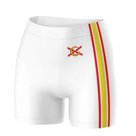 Comprar Pantalón Leggin short hombre deportivo blanco bandera de España Bandera España La Flamenca de Borgoña Patricia Muñoz VOX