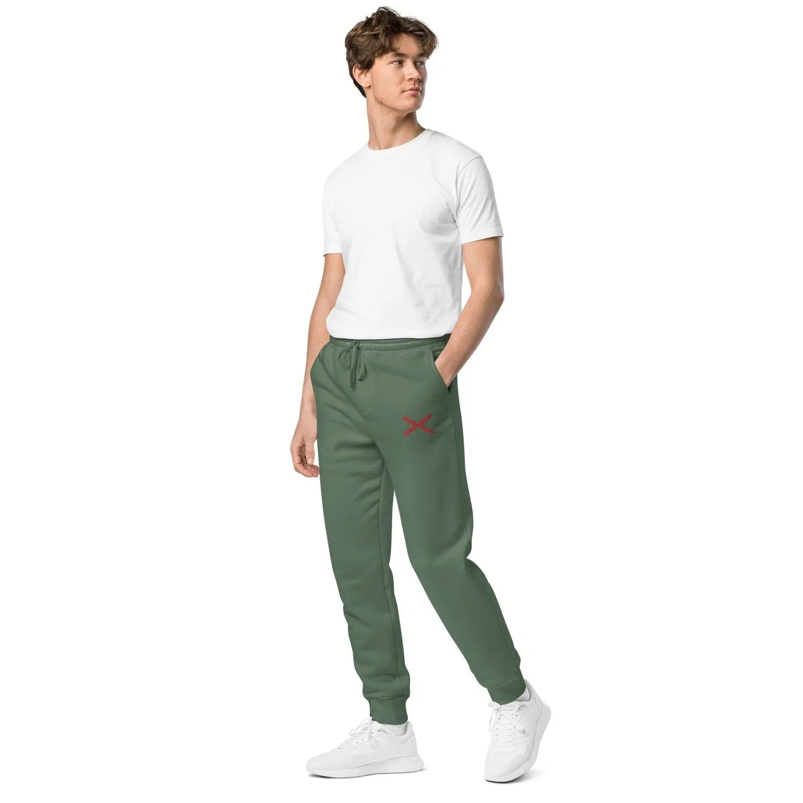 Comprar Pantalón de deporte Cruz de Borgoña teñido unisex Bandera España La Flamenca de Borgoña Patricia Muñoz VOX