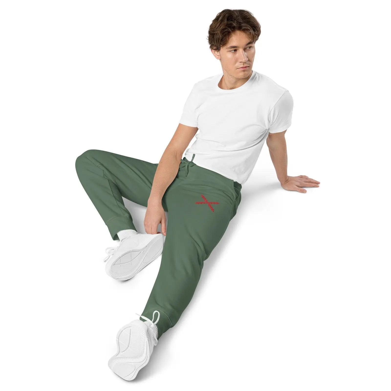 Comprar Pantalón de deporte Cruz de Borgoña teñido unisex Bandera España La Flamenca de Borgoña Patricia Muñoz VOX