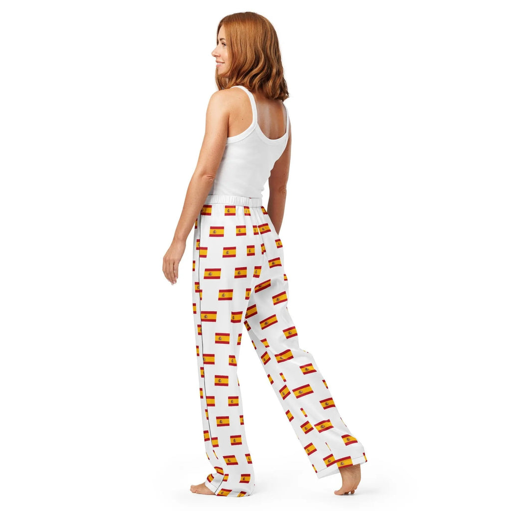 Comprar Pantalón de pijama Blanco Bandera España con ribete La Flamenca de Borgoña Bandera España