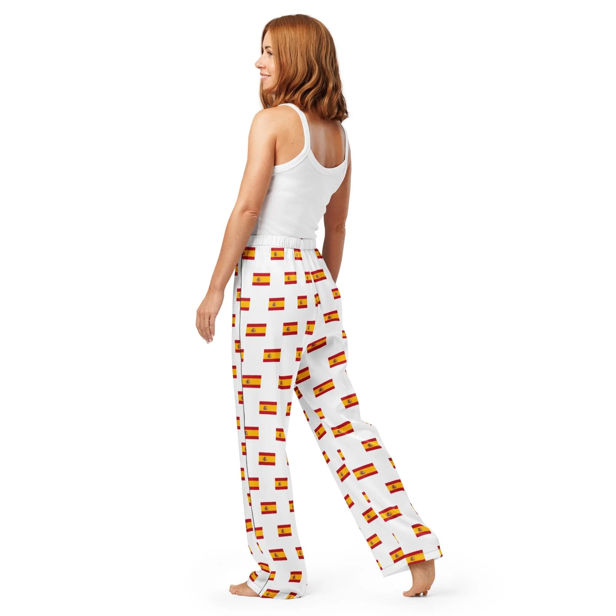 Comprar Pantalón de pijama Blanco Bandera España con ribete La Flamenca de Borgoña Bandera España