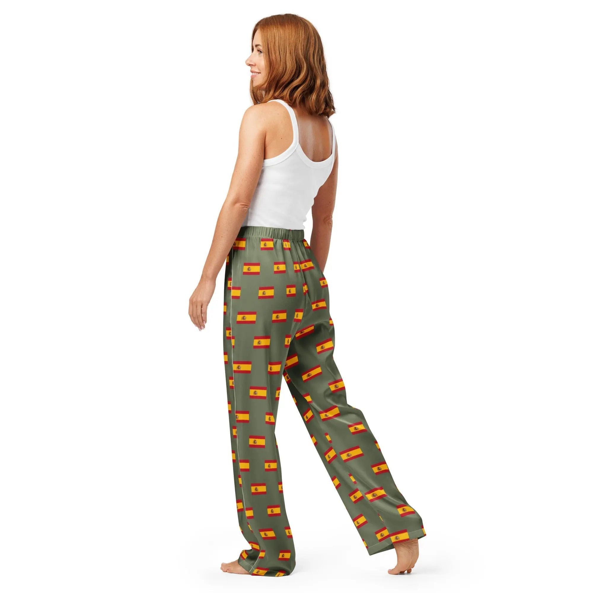 Comprar Pantalón de pijama Verde Bandera España con ribete La Flamenca de Borgoña Bandera España