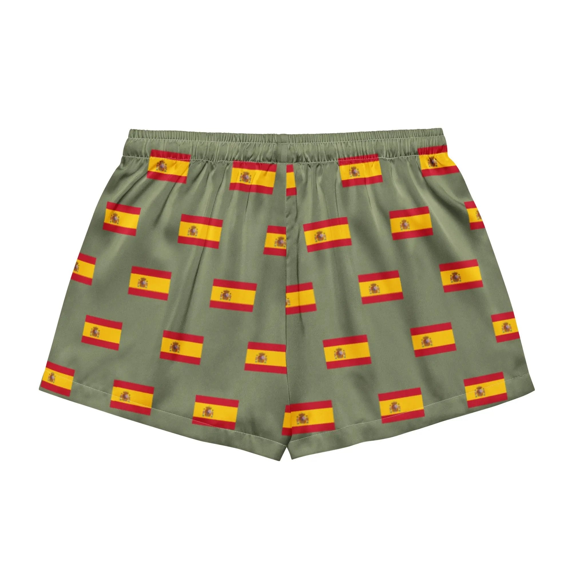 Comprar Pantalones cortos de pijama Verde Bandera España con ribete La Flamenca de Borgoña Bandera España