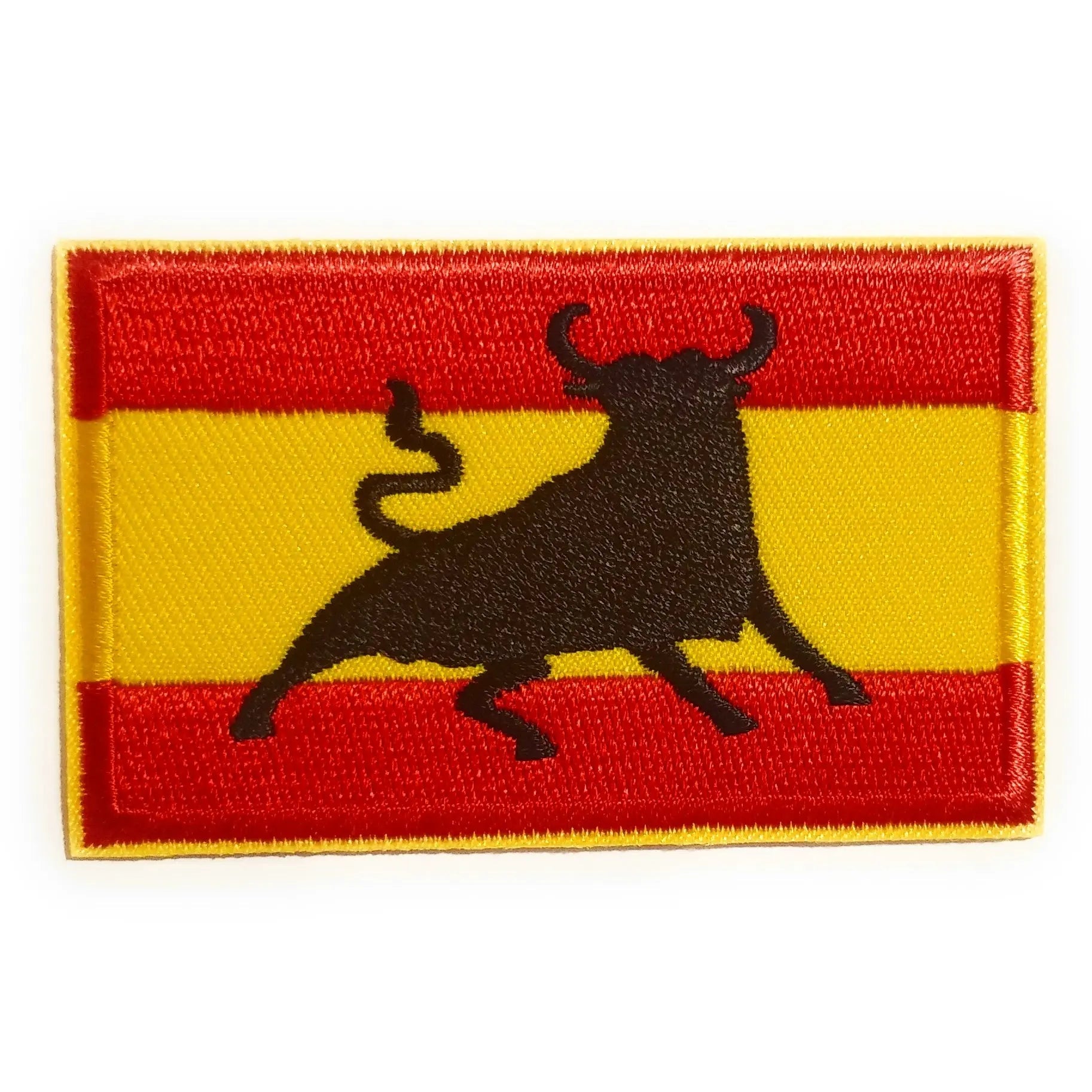 Comprar Parche bordado termo adhesivo Bandera de España y Toro Bandera España La Flamenca de Borgoña Patricia Muñoz VOX