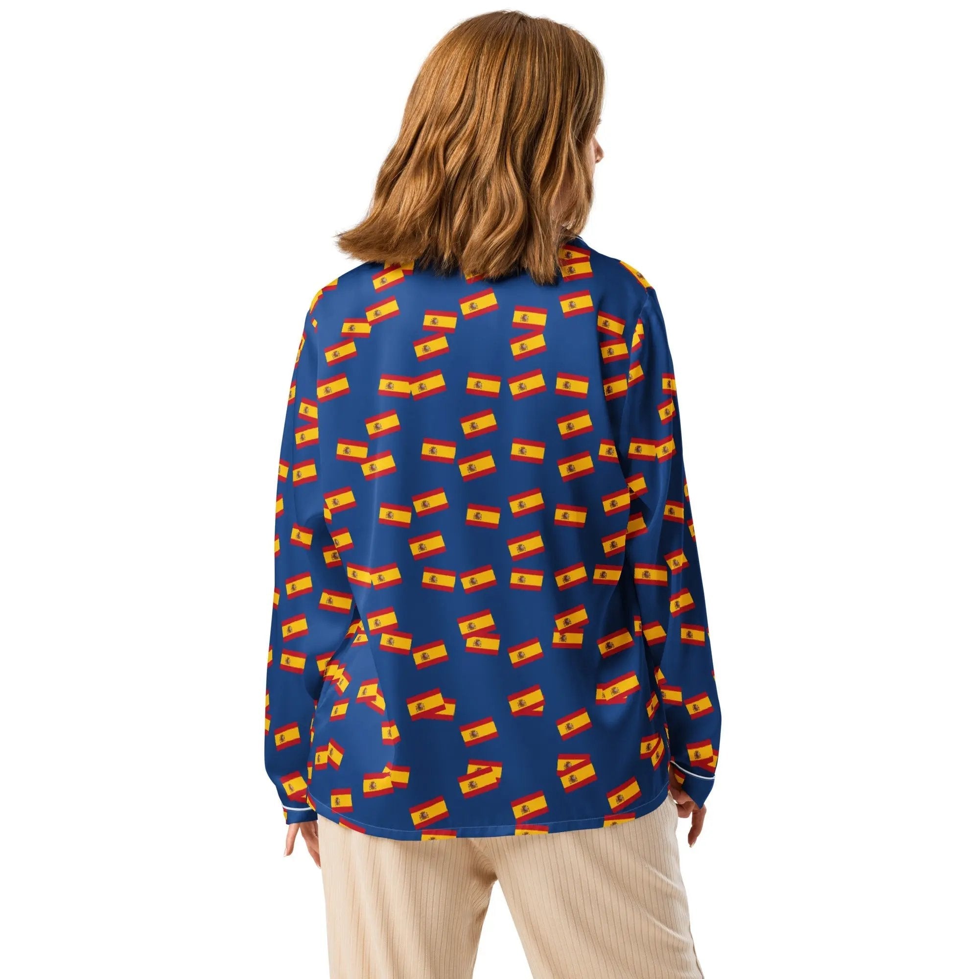 Comprar Pijama de manga larga Azul Bandera España movimiento La Flamenca de Borgoña Bandera España