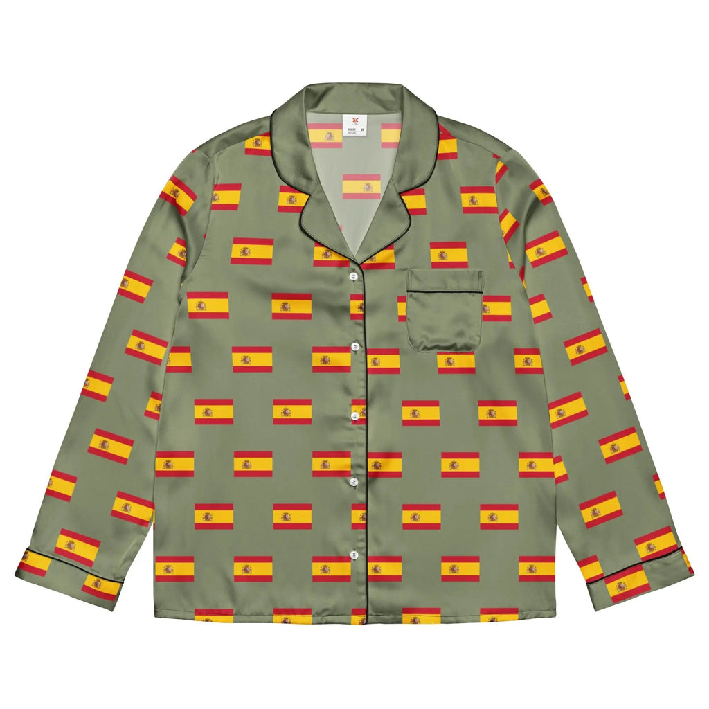 Comprar Pijama de manga larga Verde Bandera España con Ribete La Flamenca de Borgoña Bandera España
