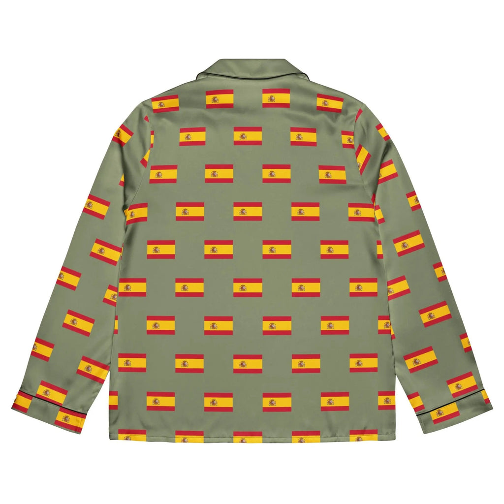 Comprar Pijama de manga larga Verde Bandera España con Ribete La Flamenca de Borgoña Bandera España
