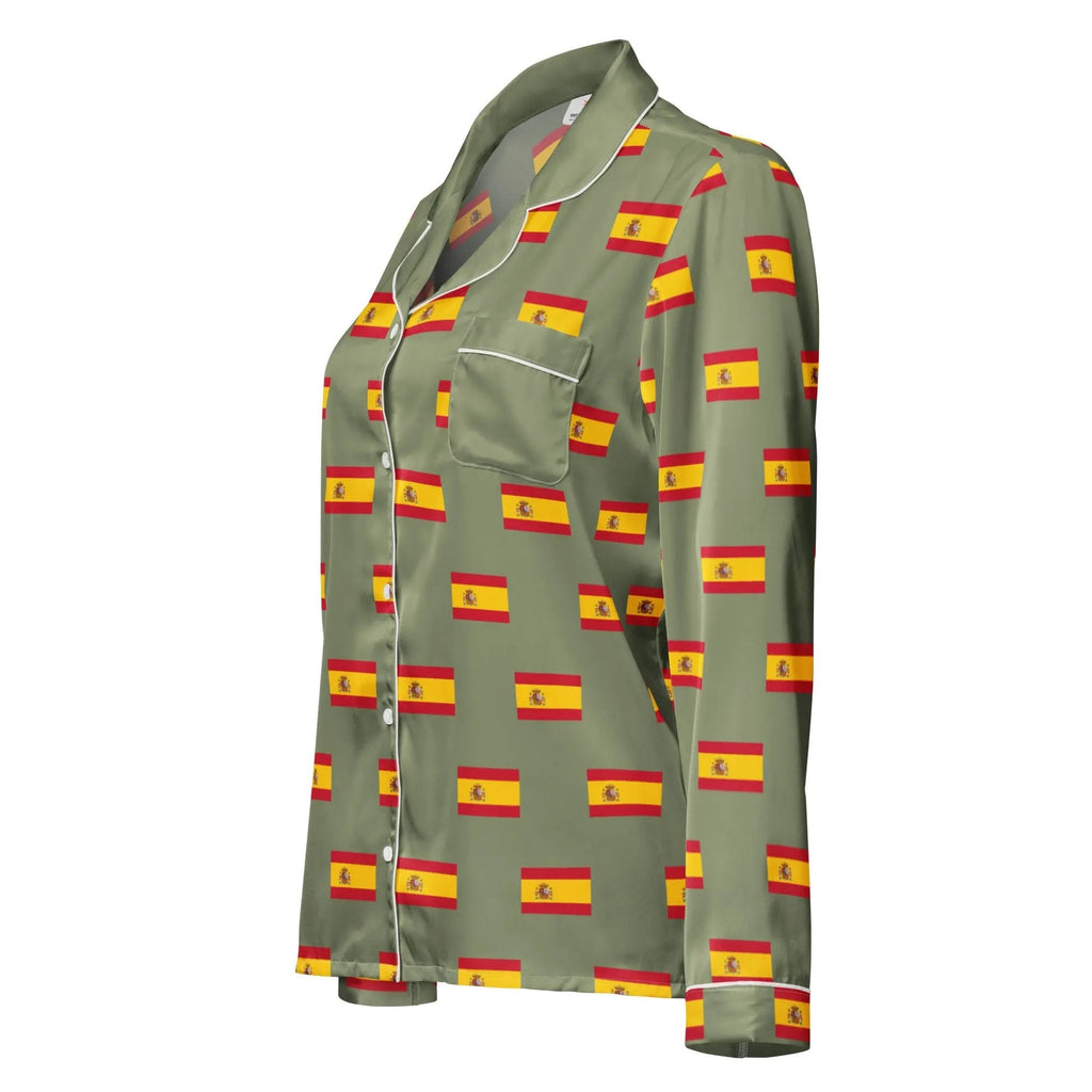 Comprar Pijama de manga larga Verde Bandera España con Ribete La Flamenca de Borgoña Bandera España