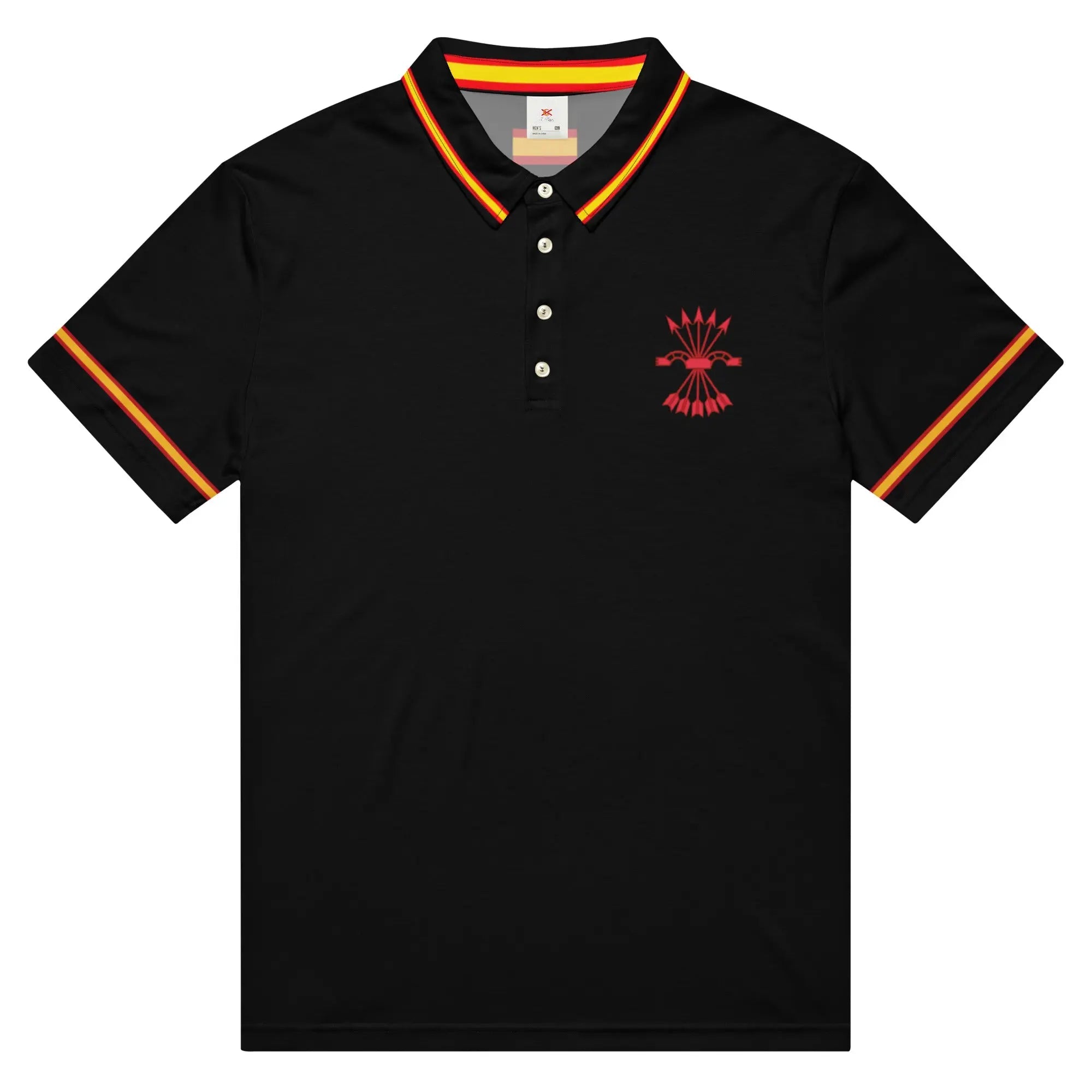 Comprar Polo ajustado para hombre Falange Española La Flamenca de Borgoña, Bandera de España, Cruz de Borgoña, Patricia Muñoz, VOX