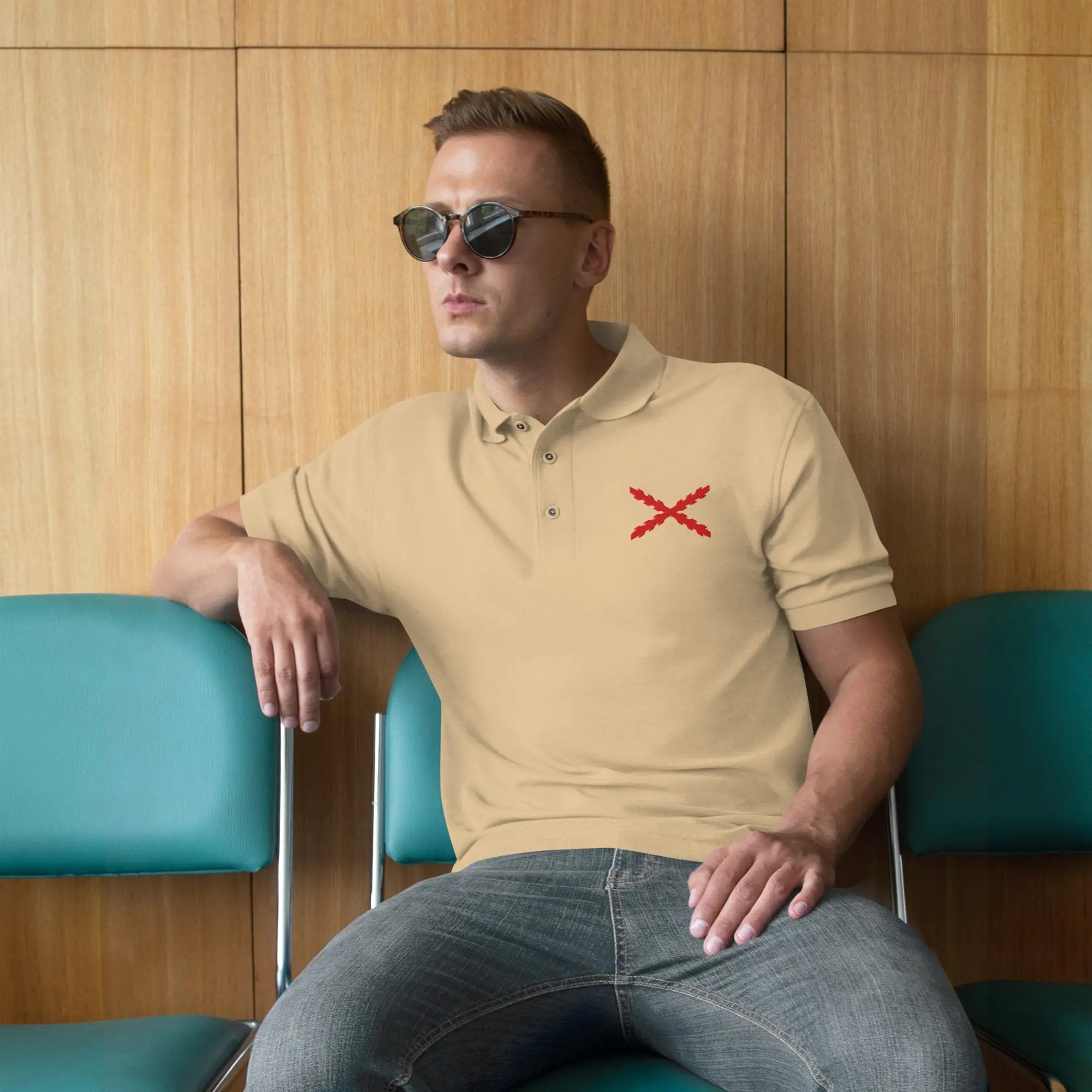 Comprar Polo para hombre premium Cruz de Borgoña La Flamenca de Borgoña Bandera España