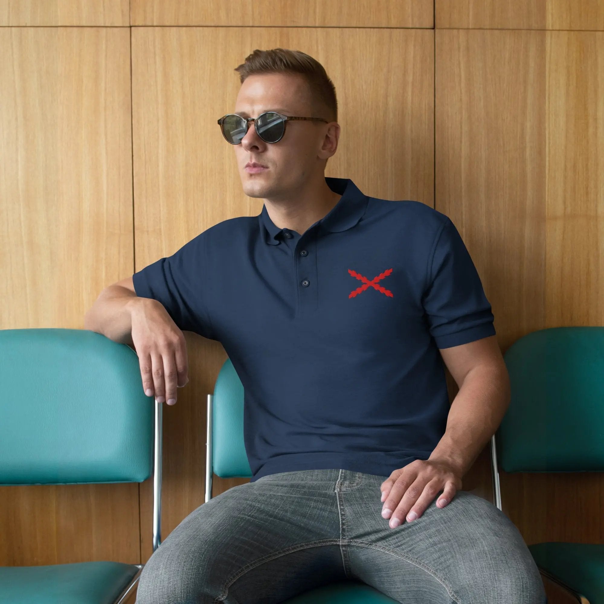 Comprar Polo para hombre premium Cruz de Borgoña La Flamenca de Borgoña Bandera España