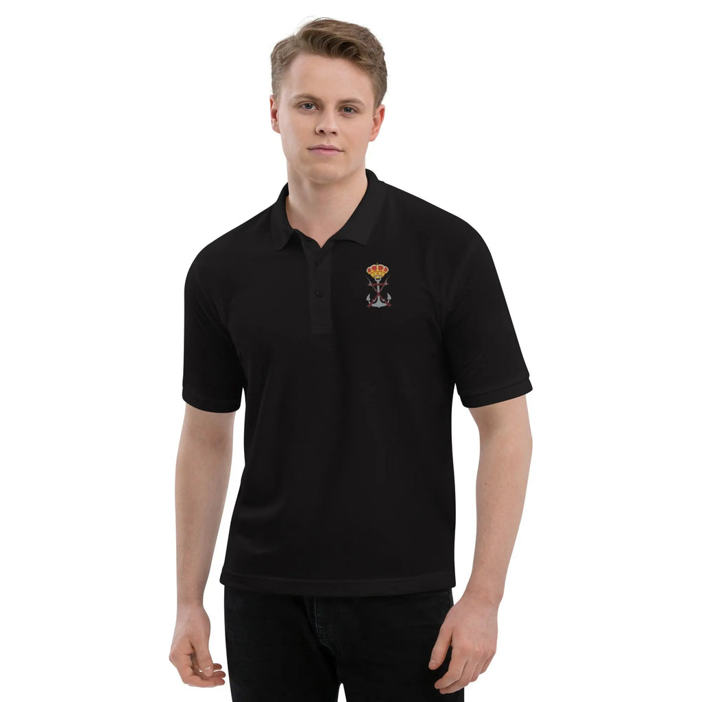 Comprar Polo para hombre premium Infantería de Marina La Flamenca de Borgoña, Bandera de España, Cruz de Borgoña, Patricia Muñoz, VOX