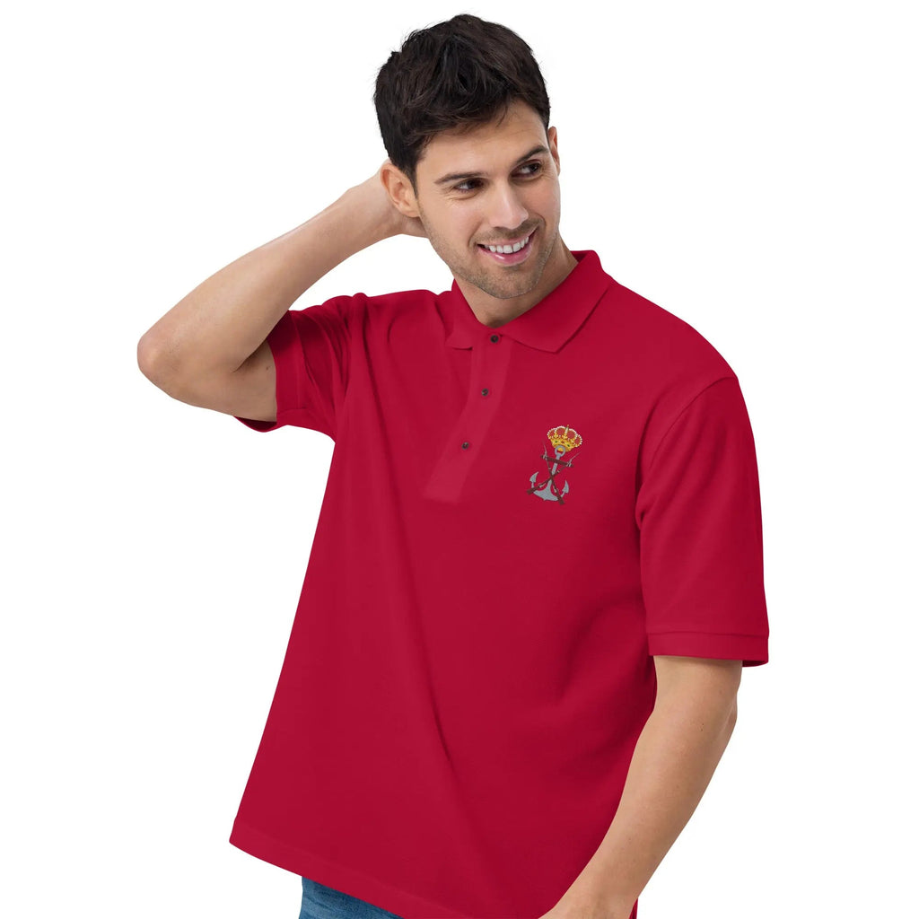 Comprar Polo para hombre premium Infantería de Marina La Flamenca de Borgoña, Bandera de España, Cruz de Borgoña, Patricia Muñoz, VOX