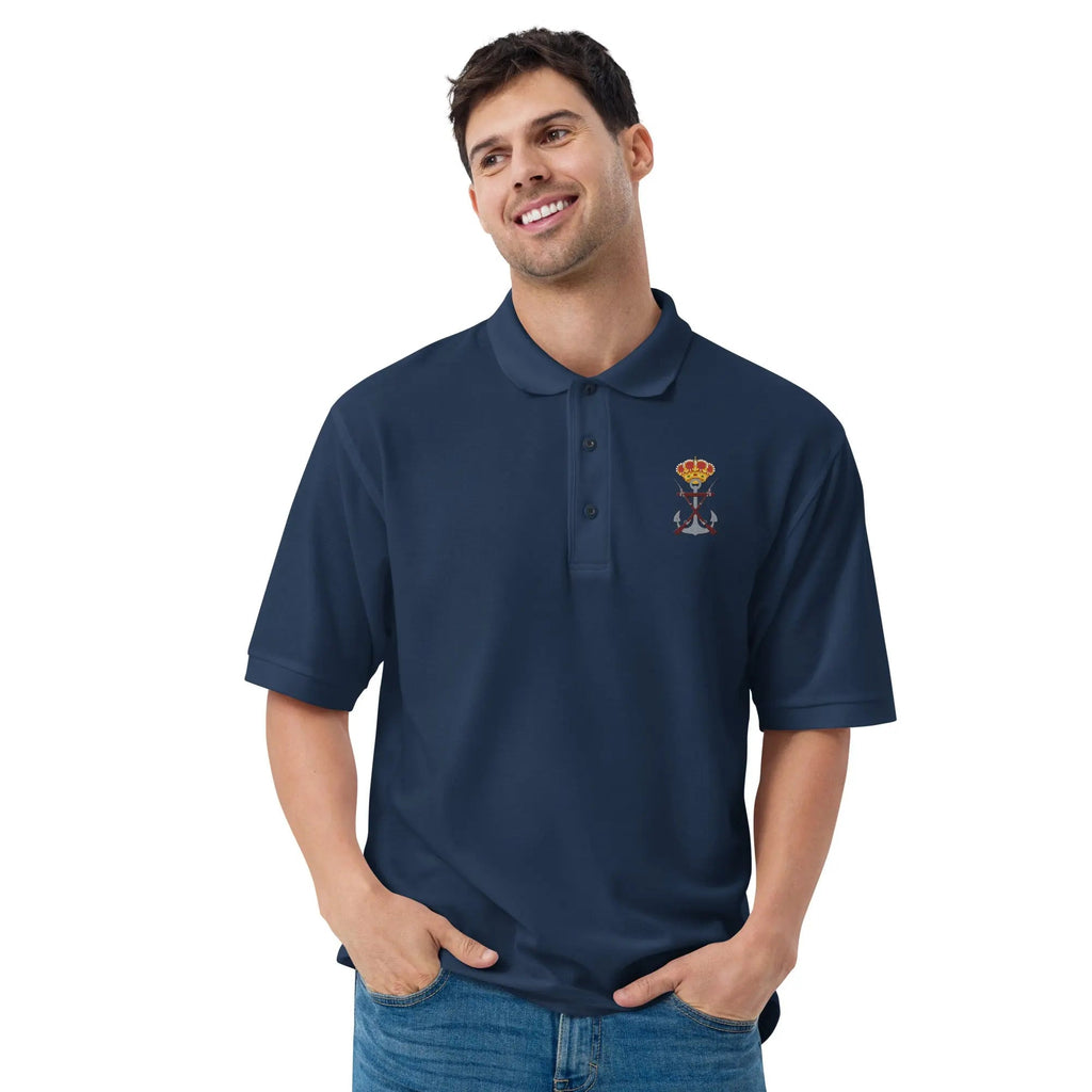 Comprar Polo para hombre premium Infantería de Marina La Flamenca de Borgoña, Bandera de España, Cruz de Borgoña, Patricia Muñoz, VOX