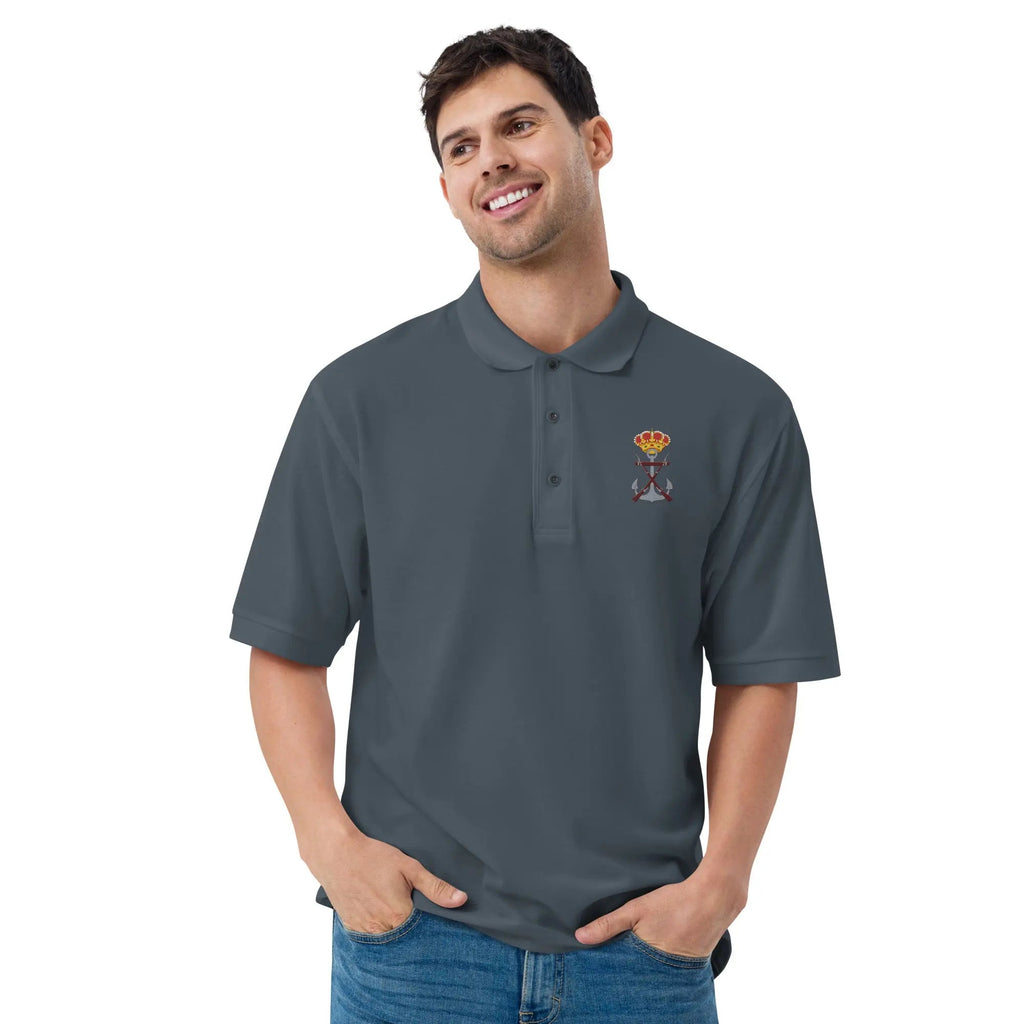 Comprar Polo para hombre premium Infantería de Marina La Flamenca de Borgoña, Bandera de España, Cruz de Borgoña, Patricia Muñoz, VOX