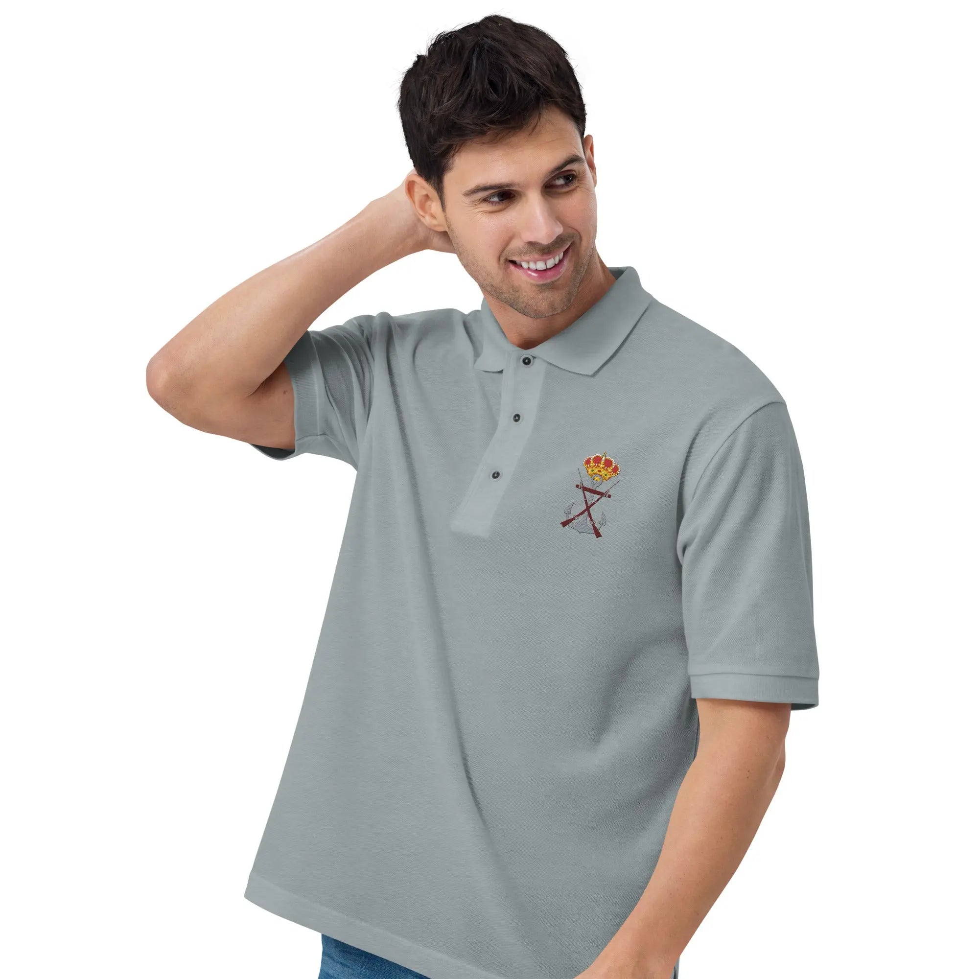 Comprar Polo para hombre premium Infantería de Marina La Flamenca de Borgoña, Bandera de España, Cruz de Borgoña, Patricia Muñoz, VOX