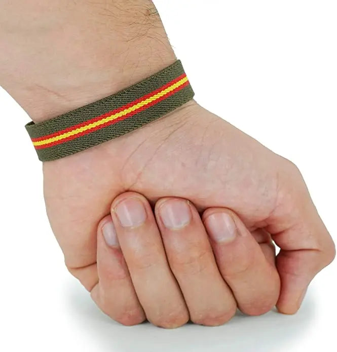 Comprar Pulsera Toro y bandera España elástica azul Bandera España La Flamenca de Borgoña Patricia Muñoz VOX