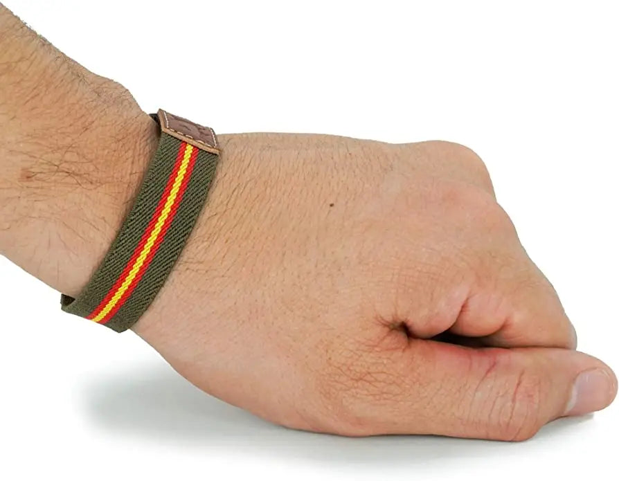 Comprar Pulsera Toro y bandera España elástica azul Bandera España La Flamenca de Borgoña Patricia Muñoz VOX