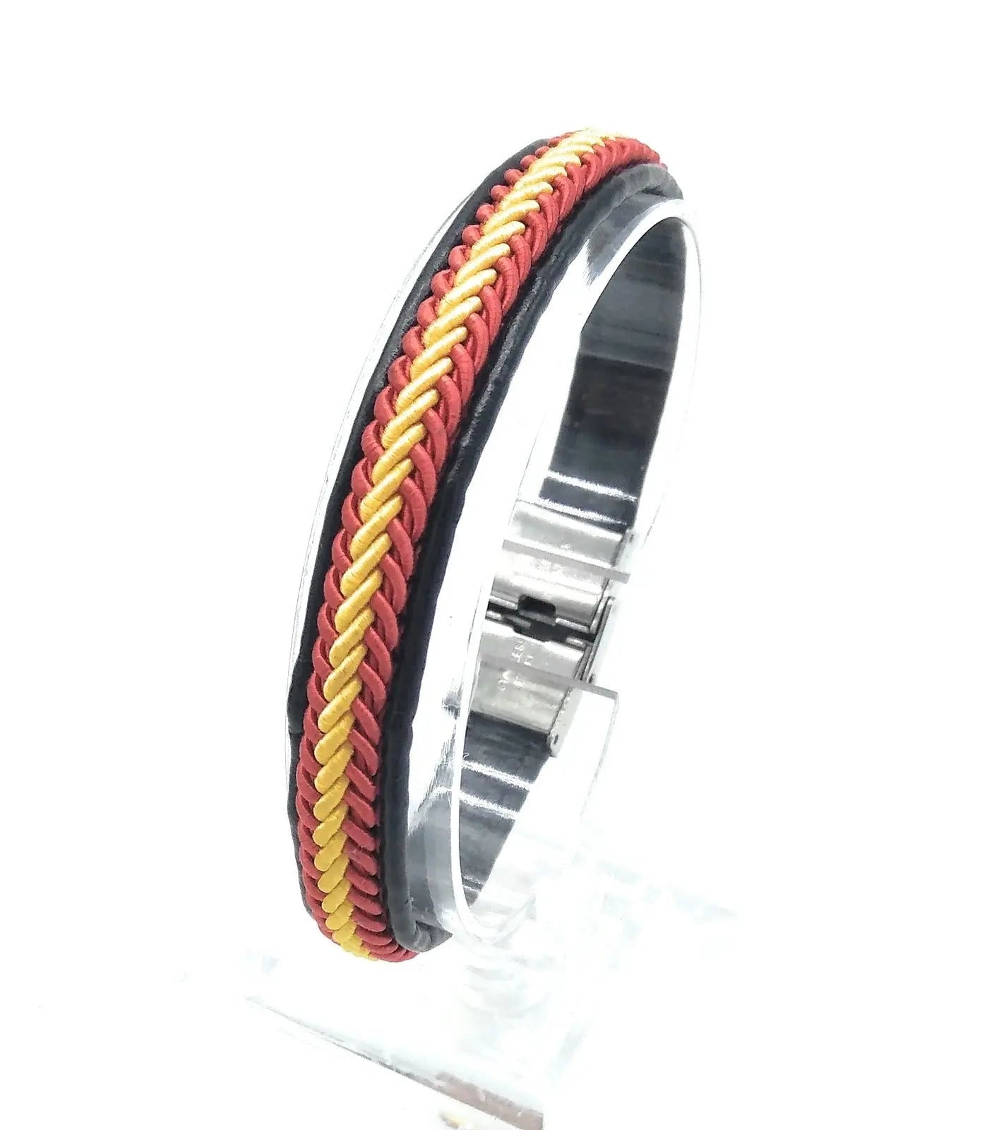 Comprar Pulsera Bandera España trenzada negra Bandera España La Flamenca de Borgoña Patricia Muñoz VOX