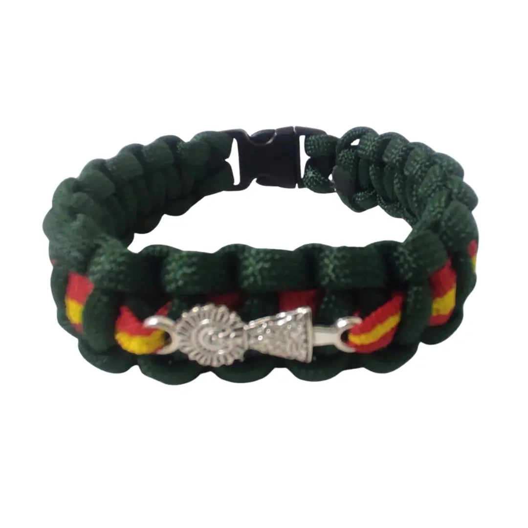 Pulsera paracord Virgen del Pilar Bandera España