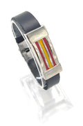 Comprar Pulsera piel Esmaltado central bandera España con pespunte Bandera España La Flamenca de Borgoña Patricia Muñoz VOX