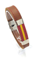 Comprar Pulsera Bandera España piel marrón Bandera España La Flamenca de Borgoña Patricia Muñoz VOX