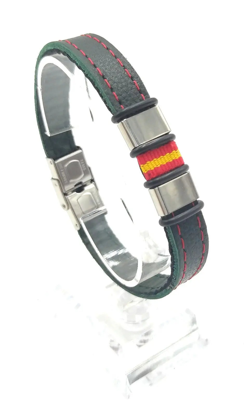 Comprar Pulsera España Verde con ribete rojo Bandera España La Flamenca de Borgoña Patricia Muñoz VOX