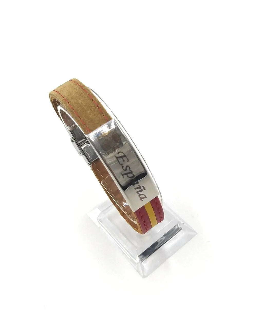 Comprar Pulsera Escudo España serraje camel Bandera España La Flamenca de Borgoña Patricia Muñoz VOX