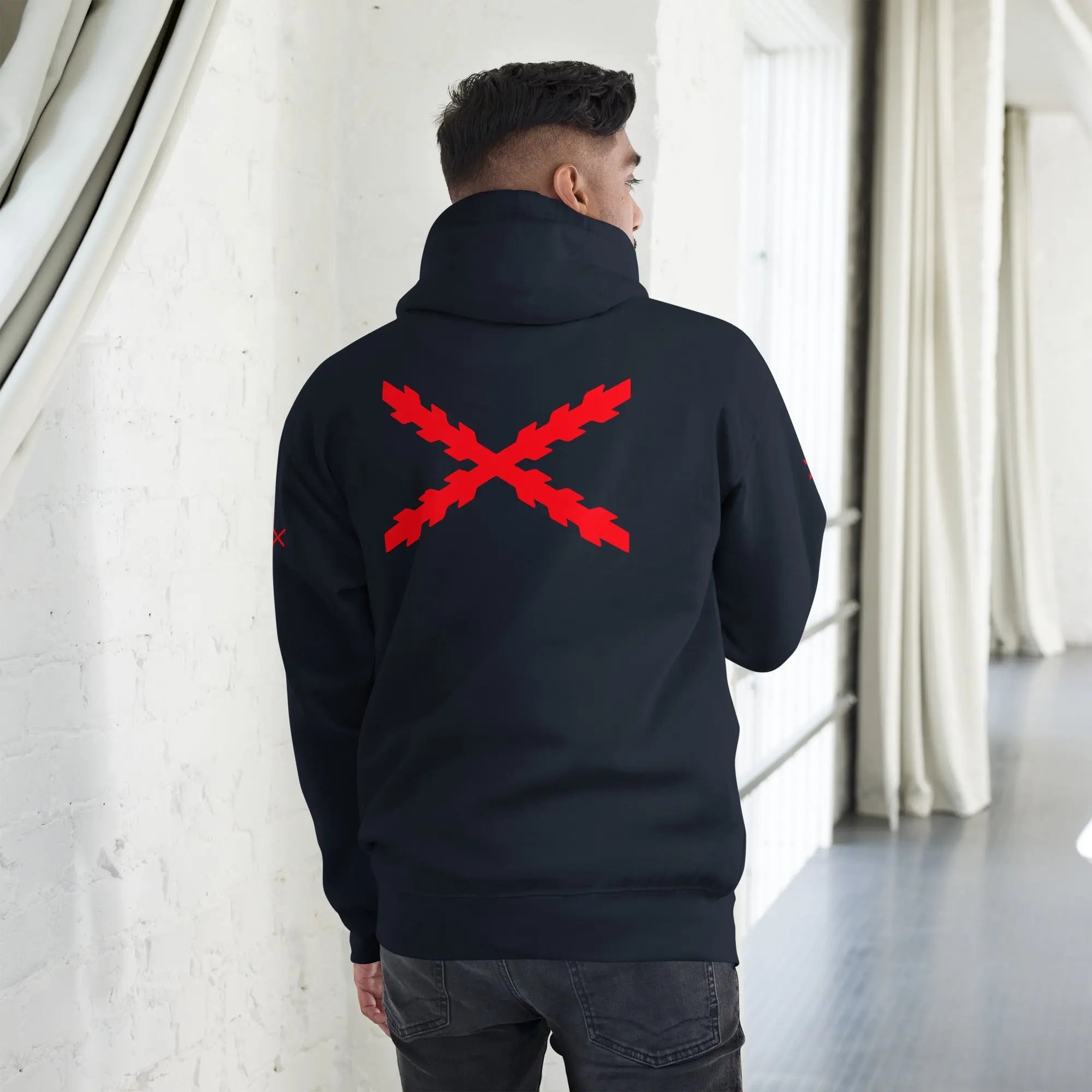 Comprar Sudadera Aspa de Borgoña capucha unisex Bandera España La Flamenca de Borgoña Patricia Muñoz VOX