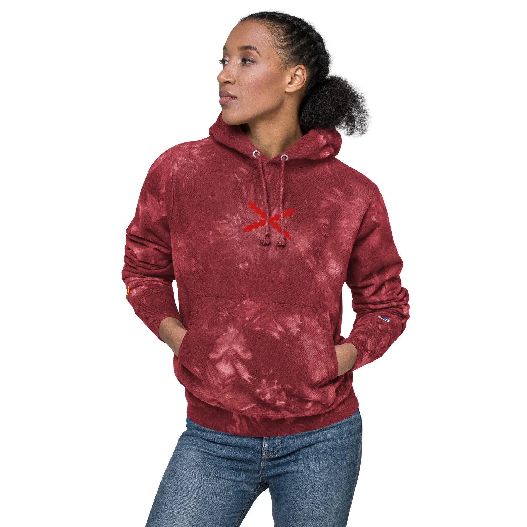 Comprar Sudadera Champion tie-dye unisex Cruz de Borgoña La Flamenca de Borgoña Bandera España