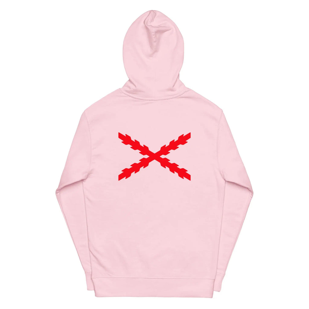Comprar Sudadera Cruz de San Andrés capucha unisex Bandera España La Flamenca de Borgoña Patricia Muñoz VOX