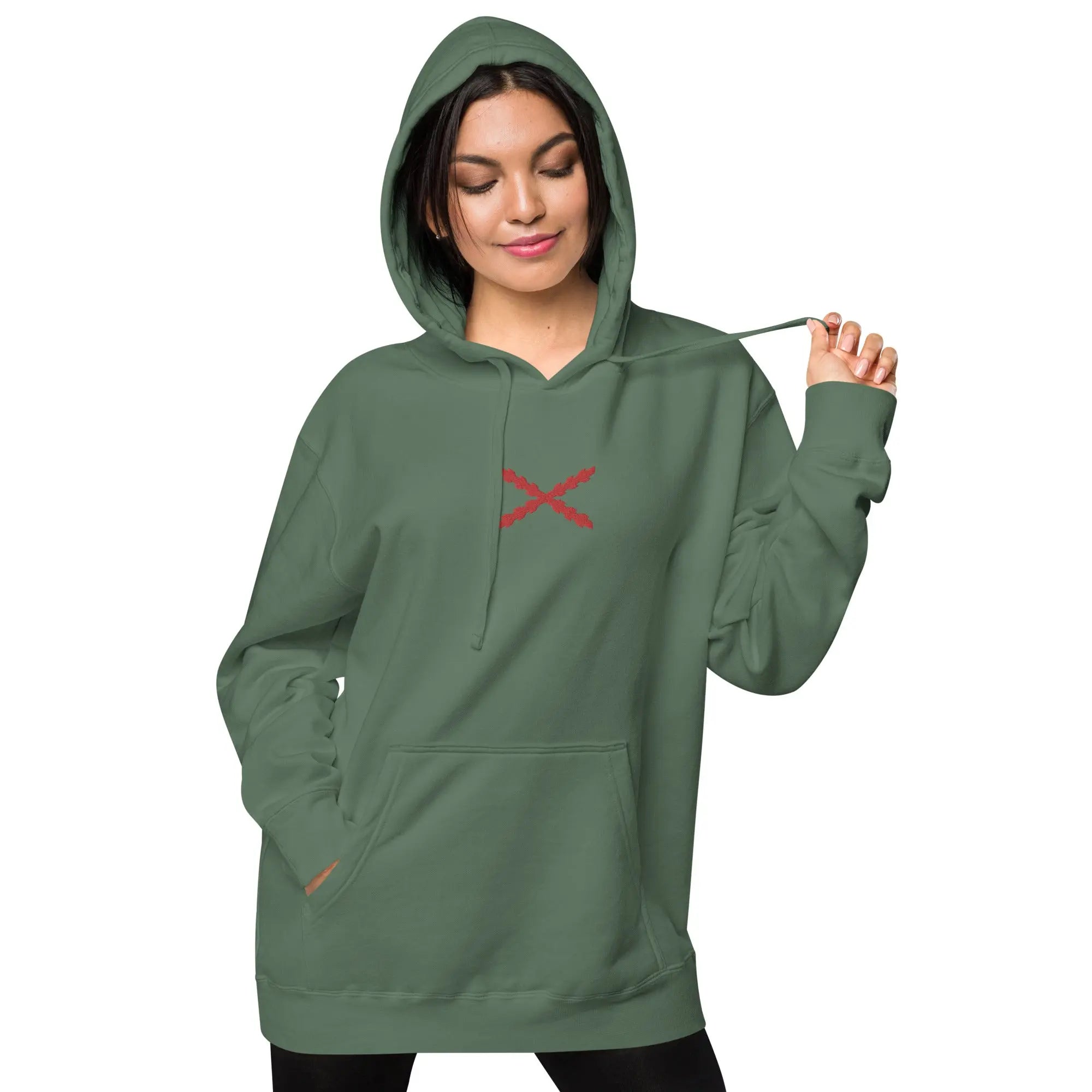 Comprar Sudadera Cruz de Borgoña con capucha Bandera España La Flamenca de Borgoña Patricia Muñoz VOX
