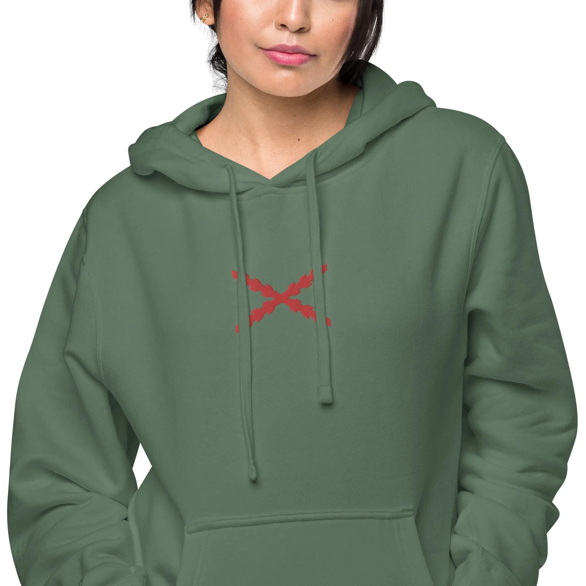 Comprar Sudadera Cruz de Borgoña con capucha Bandera España La Flamenca de Borgoña Patricia Muñoz VOX