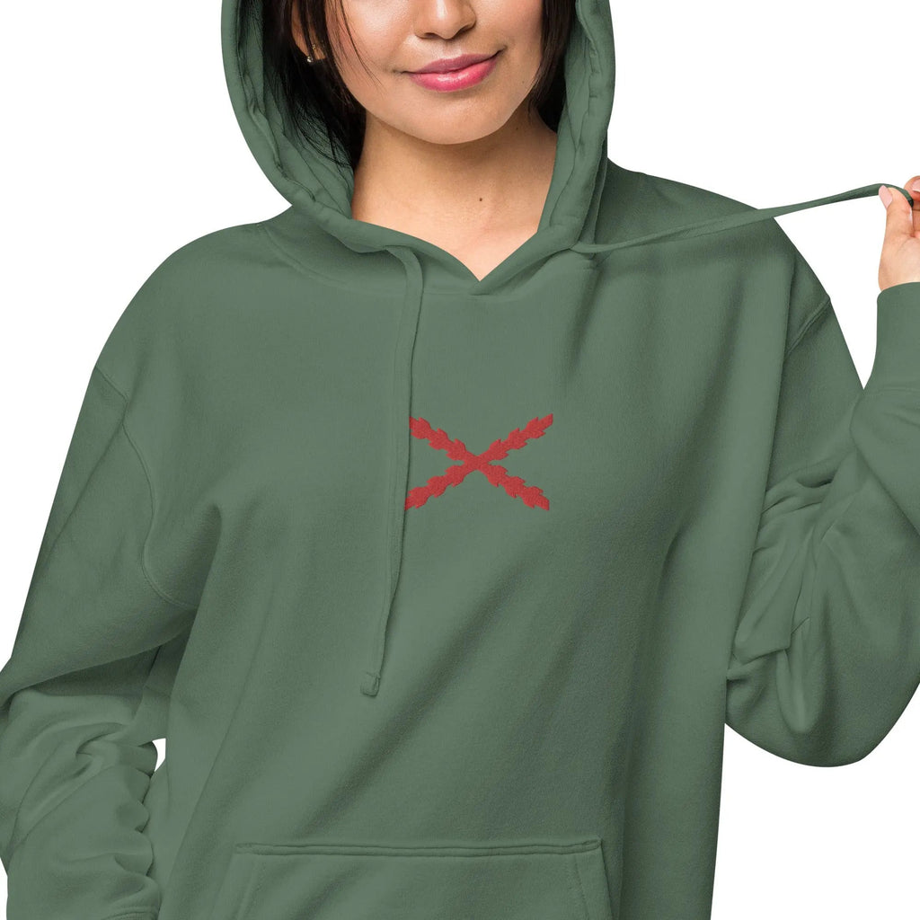 Comprar Sudadera Cruz de Borgoña con capucha Bandera España La Flamenca de Borgoña Patricia Muñoz VOX