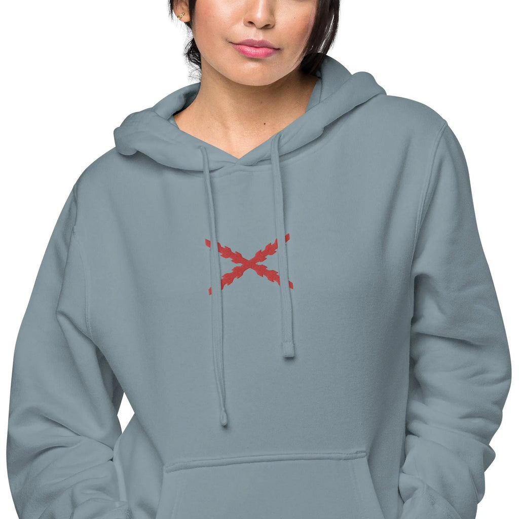 Comprar Sudadera Cruz de Borgoña con capucha Bandera España La Flamenca de Borgoña Patricia Muñoz VOX