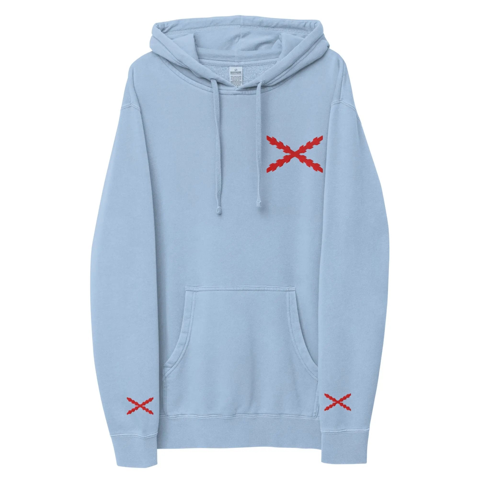 Comprar Sudadera con capucha teñida unisex Cruz de Borgoña La Flamenca de Borgoña Bandera España