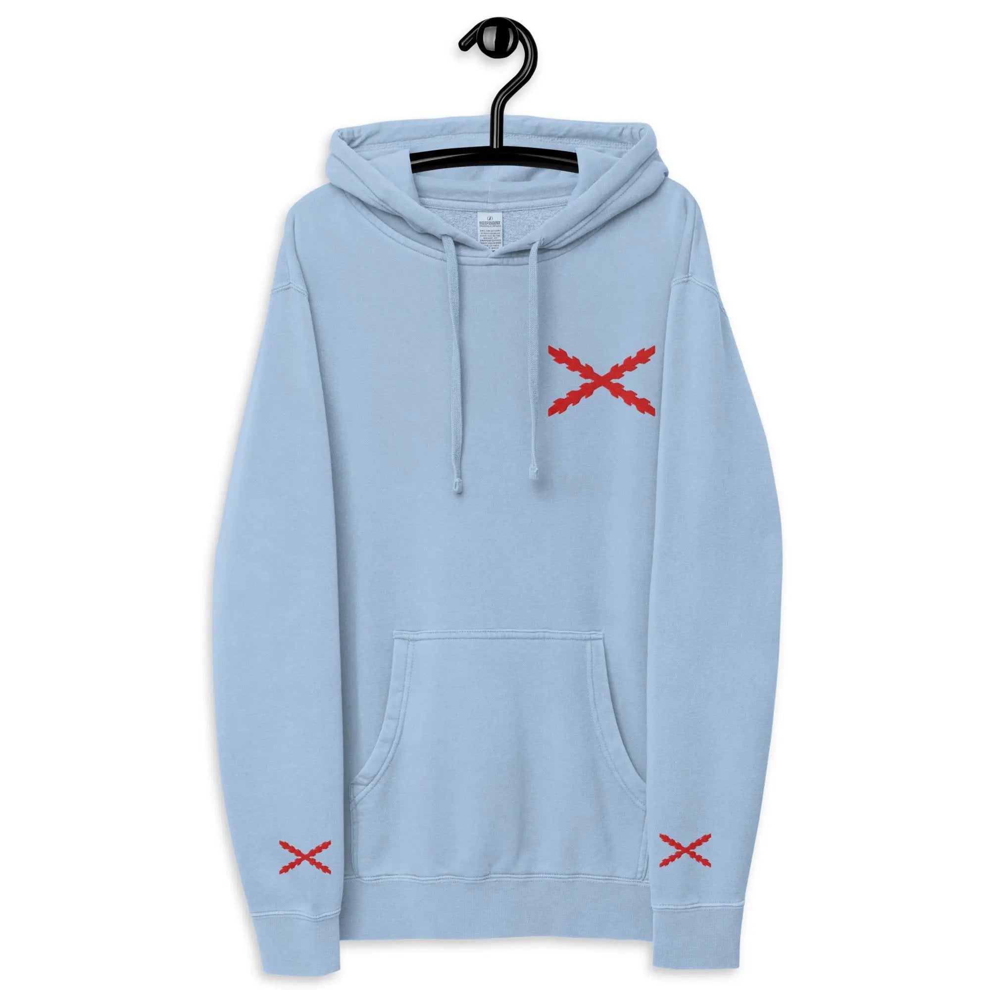 Comprar Sudadera con capucha teñida unisex Cruz de Borgoña La Flamenca de Borgoña Bandera España
