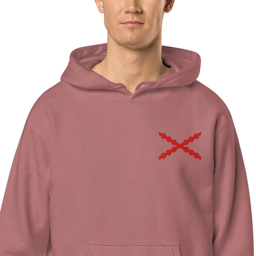 Comprar Sudadera con capucha teñida unisex Cruz de Borgoña La Flamenca de Borgoña Bandera España