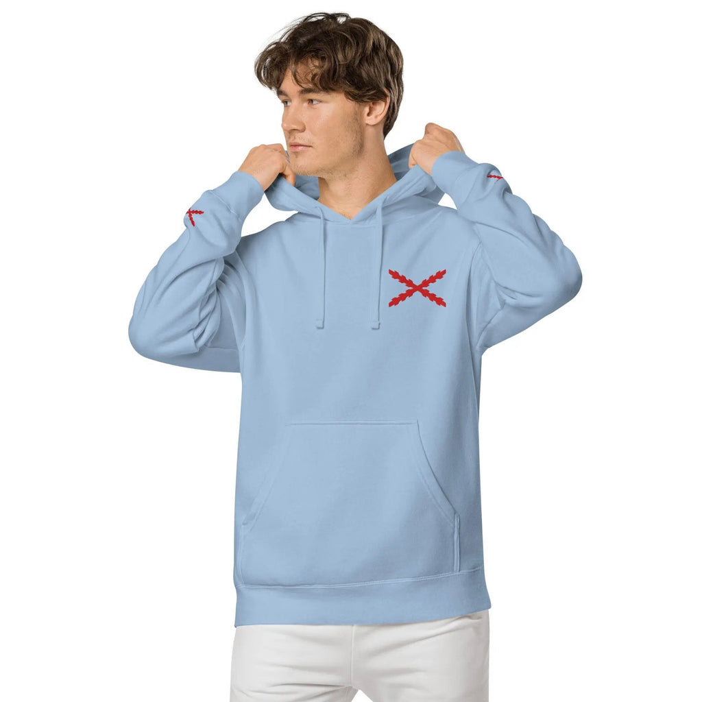 Comprar Sudadera con capucha teñida unisex Cruz de Borgoña La Flamenca de Borgoña Bandera España