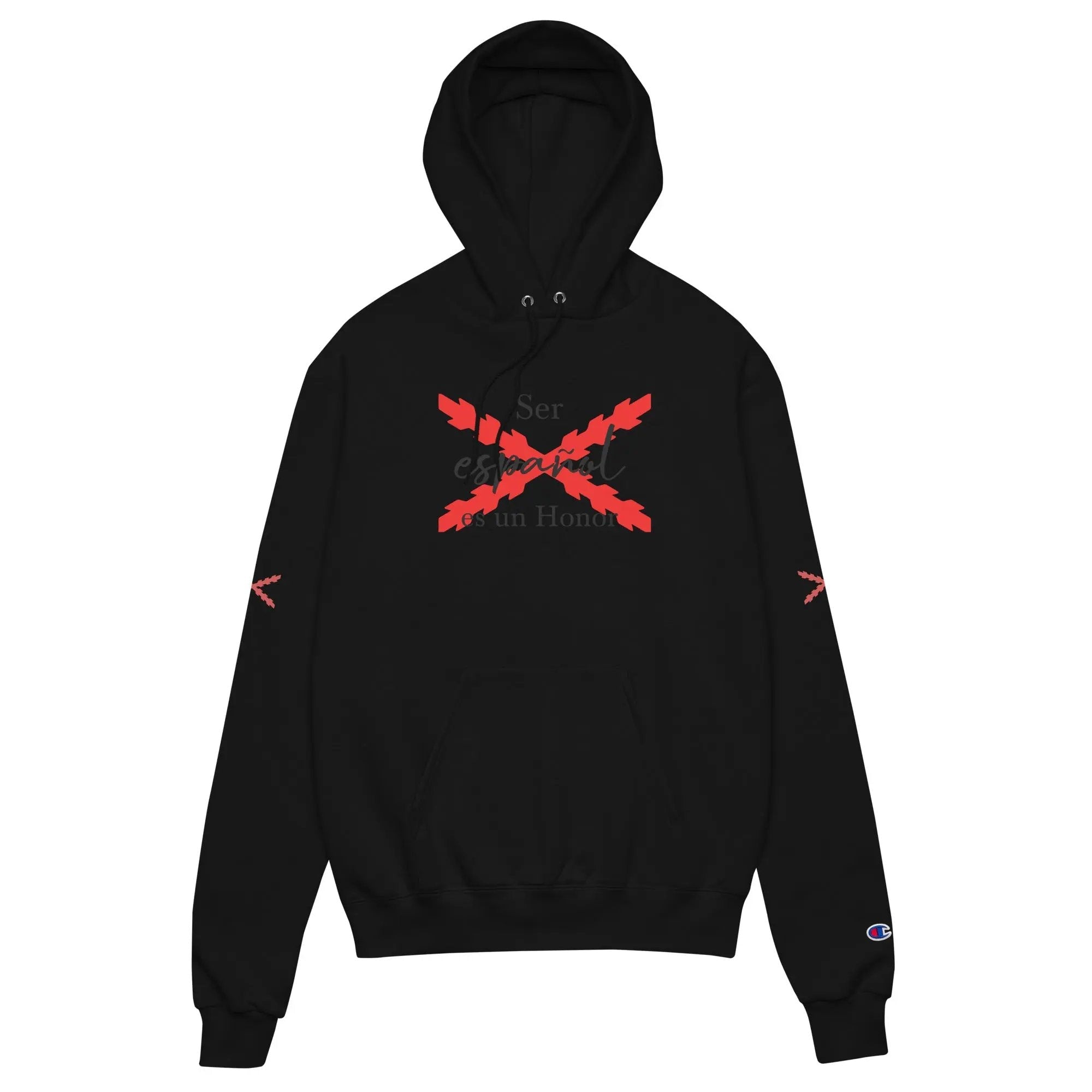Comprar Sudadera con capucha unisex Champion "Ser español es un Honor" La Flamenca de Borgoña Bandera España